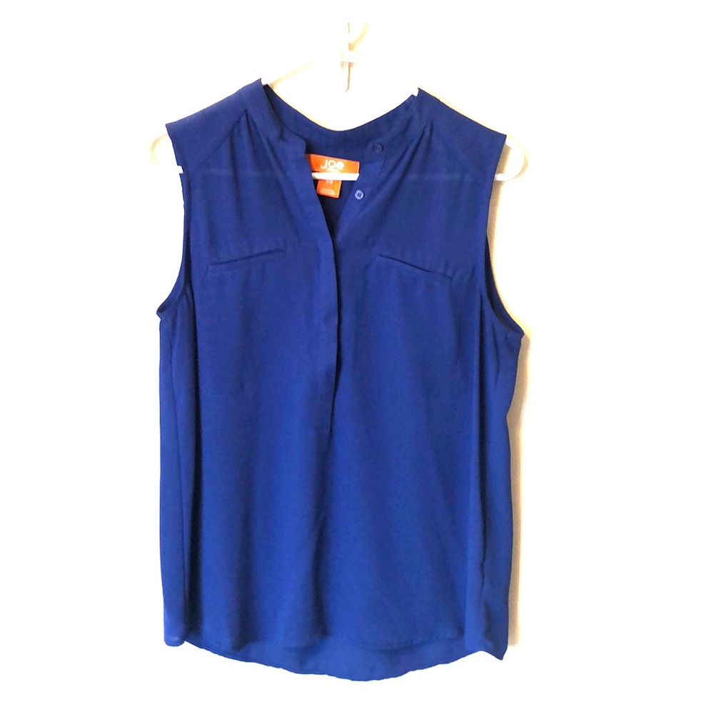 Royal blue sleeveless blouse